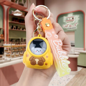 Astronaut keychain trend exquisite LED luminous doll car keychain pendant cartoon mens and womens bags keychain pendant creative accessories cute pendant