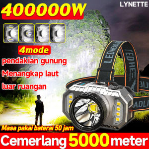 💥lebih terang dari matahari💥Senter Cas Super Terang Kepala Anti Air Jarak Jauh 5000 Meter Senter cas kepala Senter led super terang jarak jauh Senter kepala super terang Senter kepala