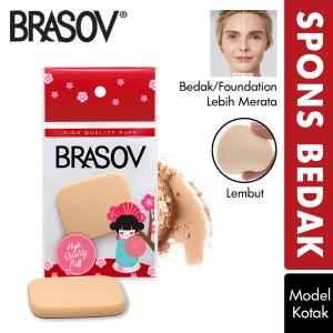 BRASOV Kosmetik Wajah Dekoratif Spons Bedak / Foundation Kotak 1 Pcs Sponge Puff Spon Make Up Tools Fondation XX-CT Krem Beauty Sponge Blender