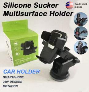 Universal Silicone Sucker Car Mobile Holder Mount Long Neck 360° Rotation Multisurface Car Mount