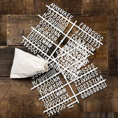 DIY Letter Board Wooden Frame Changeable Numbers Message Boards for Home Office Shop