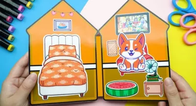 CandyHome Paper - Búp Bê Giấy Ngồi nhà Búp bê giấy bóc dán dành cho bé gái