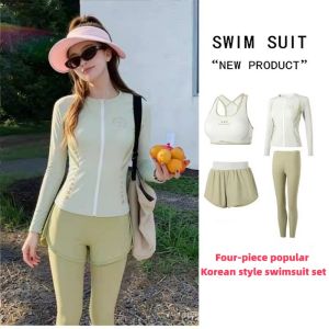 High-Quality Four-Piece WomenS Swimsuit Sporty Two-Piece With Long Sleeves And Long Pants Modest