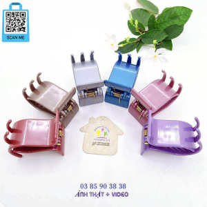 Kẹp tóc nữ hàn quốc cute phụ kiện bé gái kẹp càng cua 5 răng lớn gắp tóc vuông bóng nhiều màu Hàn Quốc cao cấp - thương hiệu Vợ Chồng Tôi