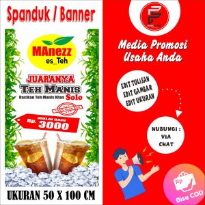Spanduk Banner Es Teh Solo Ukuran 50 x 100 cm