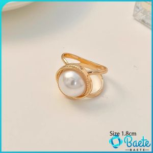 Baete Elegant Pearl Floral Scarf Ring Clip Camellia Flower Scarf Buckle for Women Scarf Lady Girls