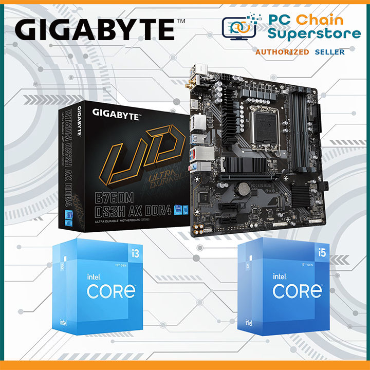 Gigabyte Motherboard Bundle I5 (Bundle) Intel I3-12100 I3-12100F