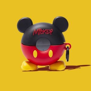 Ốp bảo vệ tai nghe Silicone lỏng Mickey hoạt hình dễ thương có cùng dây đeo dành cho AirPods Gen 1/2 Gen 3 4 Pro Pro2 Series