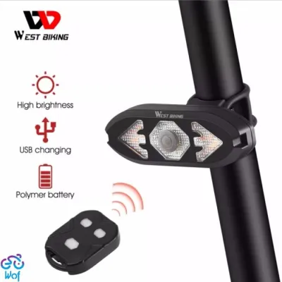WEST BIKING Lampu Sen Sepeda Wireless Tanpa Kabel Turn Tail Light Sein