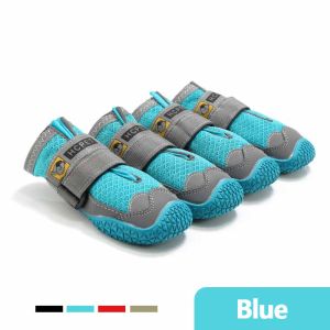 Dog Boots Shoes with Reflective Strap Adjustable and Breathable Non-Slip Sole Dog Rain Snow Boots Outdoor Shoes for Small Medium Large Dogs