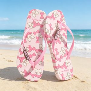 Sanrio Cute Anime Women Flip Flops Hello Kitty Quick Dry Kuromi Anti Slip My Melody Cinnamoroll Soft Odor Resistant Beach Toys