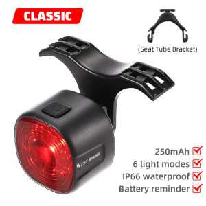 WEST BIKING Bike Tail Light Waterproof IP66 Bicycle Rear Light Rechargeable MTB Road Bike Taillight Bike Accessories