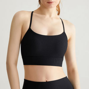 SUPERFLOWER Stylish and Comfortable Sports Bra with Fixed Chest Pads for Yoga Fitness with Slim Shoulder Straps