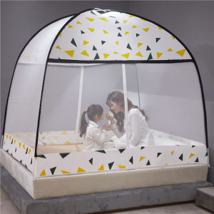 Mosquito Net Tent Family Size Home Easy to Install Anti-Drop Bracket Tent Mosquito Net Foldable Pop-Up Mosquito Net（1.2m/1.5m/1.8m）