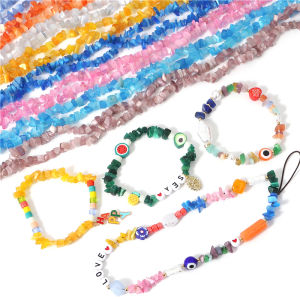 ใหม่80เซนติเมตร/16 "4-9มิลลิเมตรผิดปกติแมวตาชิปกรวดลูกปัดหินธรรมชาติลูกปัดสำหรับ DIY สร้อยคอสร้อยข้อมือเครื่องประดับทำ