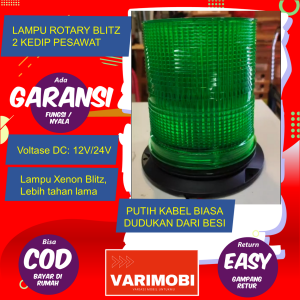 Lampu variasi rotary blitz kedip kilat pesawat mobil truk balon xenon 12 volt 24 volt seri WL27 warna putih kuning merah biru hijau dan bukan kedip 1 kali