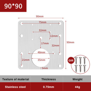 Stainless Steel Hinge Repair Plate For Cabinet Furniture Drawer Window Repair Side With Screws 9*9 cm
