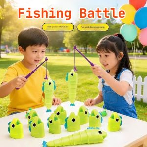 Educational Fishing Game Set Intellectual Development Board Game Style Retractable Fish Toy Retractable Parent-Child