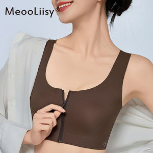 MeooLiisy Shockproof Front Zipper Punning Sports Bra for Women Push Up No Wire Beauty Back Minimizer Lingerie Underwear2026