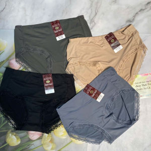 Quần lót nữ giãn mạnh lưng cao thun lạnh phối ren đùi size XXL cỡ 55kg đến 65kg QL2339