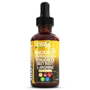 Organic Maca Root Liquid Drops with Ashwagandha Fenugreek Beet Root and L-Arginin Multivitamin for Women and Men - Adapto Drive Supplement