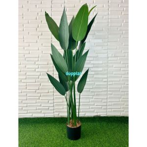 Pohon Artificial Tanaman Hias Heliconia Pisangan T150 Latex Pot Dasar Hitam Dekorasi Rumah Aesthetic