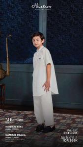 Haitwo Sarimbit Al Hambra Baju Koko Anak Laki Laki Lengan Pendek Bahan Dobby Cotton Set Celana SALE