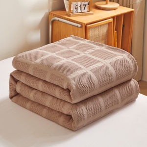 Class A Cotton Honeycomb Air Conditioning Blanket Soft and Skin-friendly Waffle Gauze Towel Quilt Bed Cover