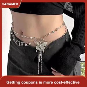 【CANAMEK】 Dainty bướm mặt dây chuyền multiayer eo Chuỗi vòng cổ cơ thể thanh lịch chuỗi bên trang sức quà tặng