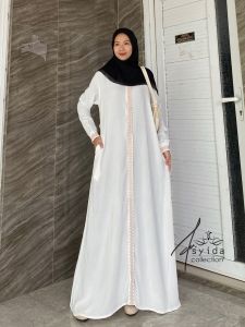 KV.GROSIR Dress Gamis ZAHRA Crinkle Airflow Bordir Premium Terbaru | Dress Wanita Polos Mix Bordir Bunga Simpel Elegant | Dress Kondangan Crinkle Terlaris