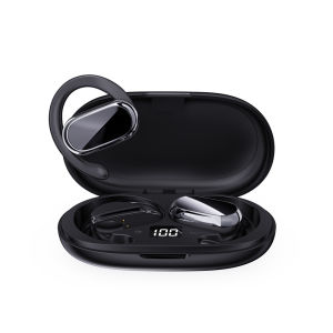 ZUZG Open Ear Air Conduction Wireless Headphones w/ Charging Case 60H Playtime 90° Adjustable Earhooks Mic LED Display HiFi Stereo Waterproof for Sports/Gifts