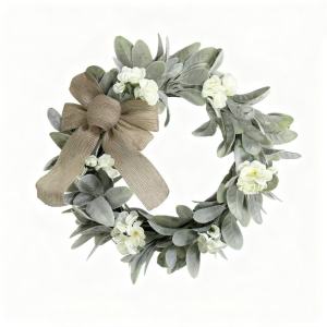 Spring and Summer Flower Rabbit Leaf Sheep Ear Bow Wreath Bow Wreath Home Decoration New Product