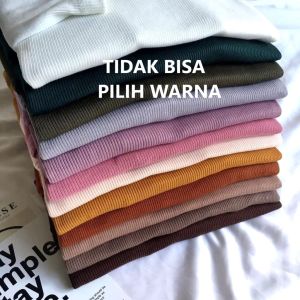 Top Knit Jumbo Serut Samping Lengan Panjang Atasan Blouse Tali Serut Kiri & Kanan