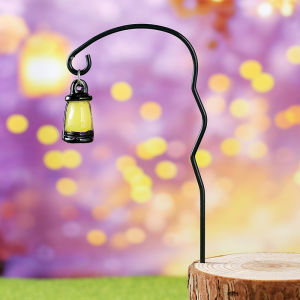 Retro old-fashioned luminous horse lamp wrought iron flower insert succulent potted plant micro-landscape ornament gardening DIY resin decoration h2609