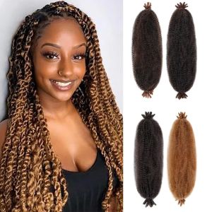 OOC 8 Strands 24 Inch Marley Twist Braiding Hair Pre-Separated Synthetic Afro Kinky Crochet Hair Braids Fluffy Natural Locs Springy Twist Hair for Women