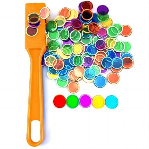 Paket Magnetic Wand Magnetic Chip 100pcs 7color Round Chips Edukasi Sorting Item