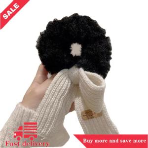 [COD]Flash Delivery New Scrunchie Women Warm Hair Scrunchies Winter Knit Hair Ties Bow Hair Bands Plush Elastic Band Hair Accessories