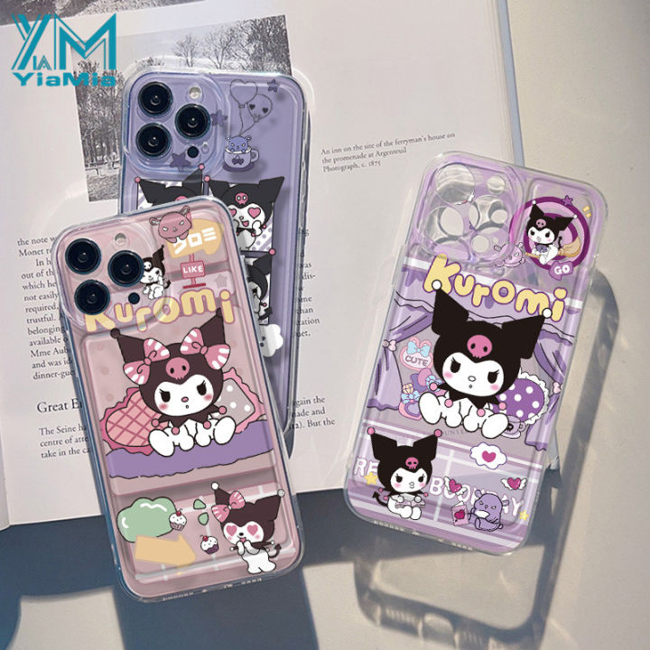 YiaMia Kuromi Casing For VIVO Y03 Y03t Y02 Y02A Y02t Y02S Y16 Y51 Y31 Y35  Y75 T1 Y55 Y72 Y52 Colorful Sweet Girl Cute Cartoon TPU Soft Case Clear
