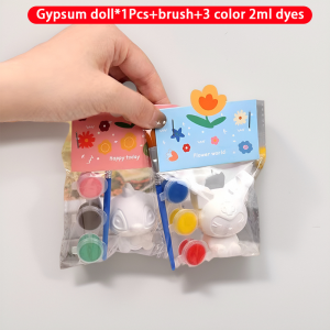 Christmas cartoon hand-painted plaster doll DIY hand-painted toy Kids gift gift bag