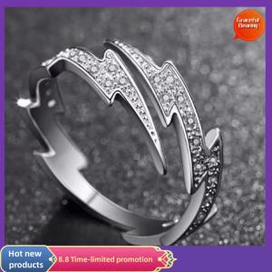 Graceful Punk Hip Hop Color Zircon Open Rings For Men Fashion Jewelry Gift Creative Adjustable Ring