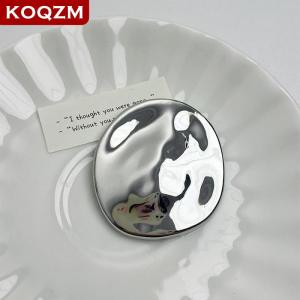 [COD] KOQZM KITCHEN NEW Fashion Minimalist Irregular Geometric Metal Uneven Polished Oval Brooch For Women Girl Party Jewelry Gifts