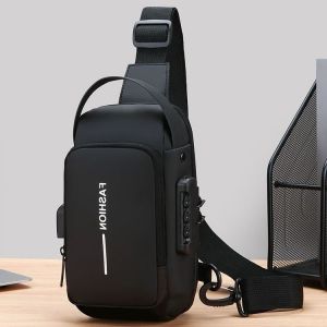 กระเป๋าคาดลำตัวกันน้ำได้สำหรับผู้ชายกระเป๋าสะพายไหล่อเนกประสงค์กระเป๋าส่งเอกสารสำหรับเดินทางระยะสั้นกระเป๋าคาดอกป้องกันการขโมยสำหรับผู้ชาย