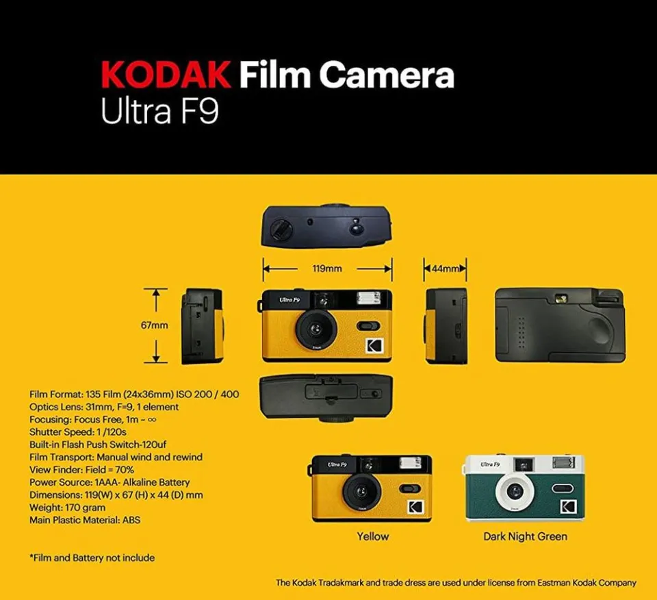 Film Camera 35mm Frame Size CAMERA ONLY] KODAK ULTRA F9 35mm 135