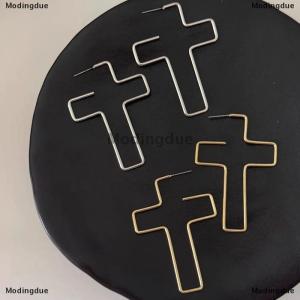 [COD] Modingdue New Metal Cross Earrings For Women Fashion Drop Hoop Earrings Party Jewelry Gifts
