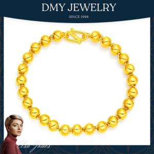 DMY Jewelry Emas Bangkok Original Cop 916/Gelang Tangan Perempuan Viral Murah/Lucky Glossy Bead Bracelet for Women/Kpop Merch