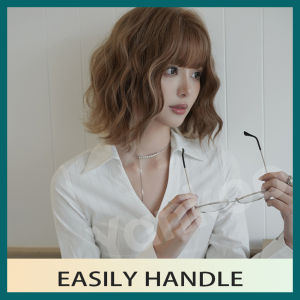 Wig 35cm short hair curly straight bangs BOBO natural high quality polyester