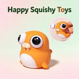 Squishy Toys Pop‑Eye Sea Lion Cute Marine Sea Lion Plastic Fidget Stress Relief Pocket Interactive Gift for girls