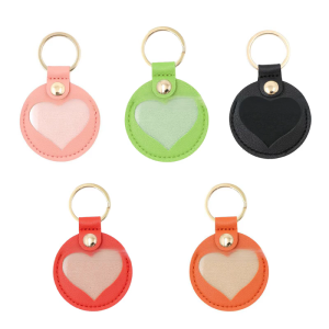 Commemorative Pet Hair Organiser Keyring PU Leather Keychain Heart Shape Design Everyday Carry For Dog Cat Lovers