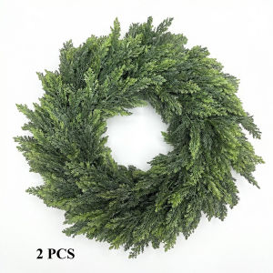 Christmas Wreath – Faux Pine Needle Wreath for Home Decor – Festive Front Door Ornament