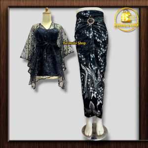 Outfit Atasan Fashion Satu Set Outer brokat cape Brokat Crop Kondangan Pesta Brokat seragam Bridesmaid Terbaru